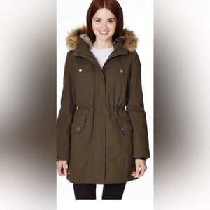 Halitech performance Olive Faux-Fur Hooded Parka Jacket - Women's
